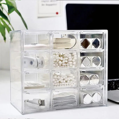Lavender Storage Organizer Box Mini Plastic Desktop Drawers Desk Craft Cabinet For Office - 9 Grids Craft Storage & Lighting