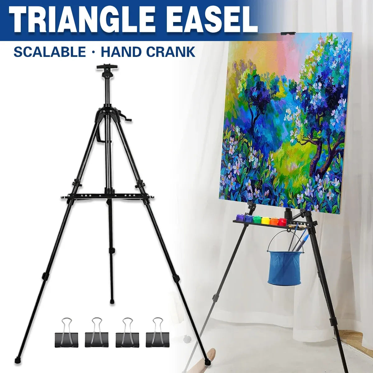 White Smoke Aluminium Triangular Artist Easel, 165cm Easels