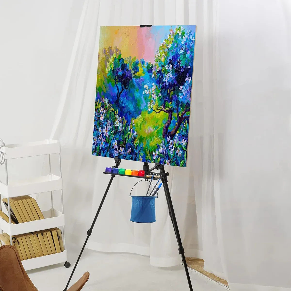 Gray Aluminium Triangular Artist Easel, 165cm Easels
