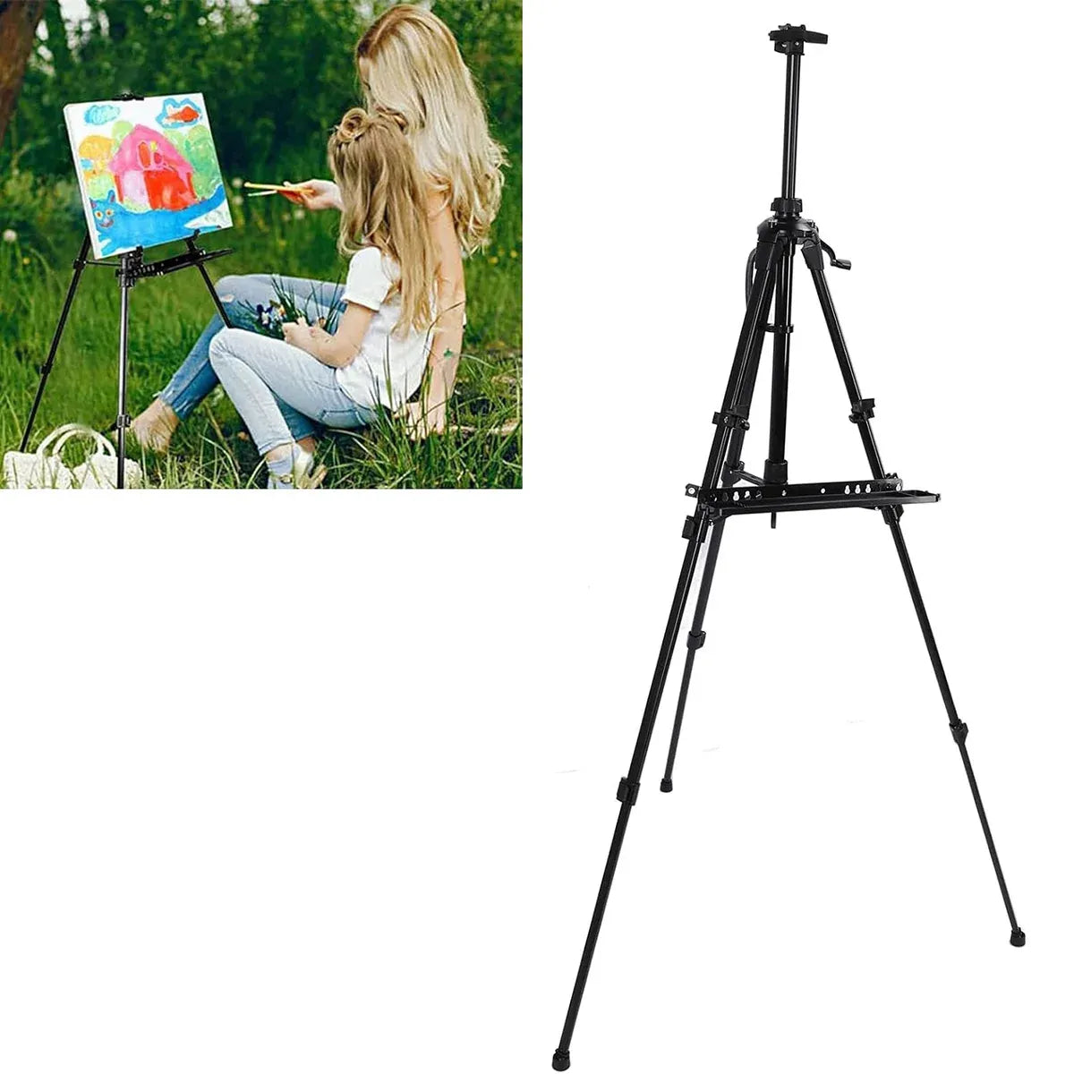 White Smoke Aluminium Triangular Artist Easel, 165cm Easels