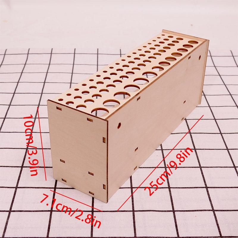 Light Gray Wooden Pen Holder Storage Organizer Shelf for Desk Office Stationery Supplies Craft Storage & Lighting