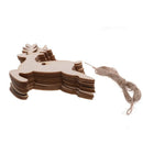 White Smoke Wooden Christmas Hanging Ornament for Tree DIY Craft Decoration 10pcs - Reindeer Christmas