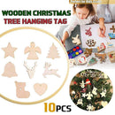 White Smoke Wooden Christmas Hanging Ornament for Tree DIY Craft Decoration 10pcs - Reindeer Christmas