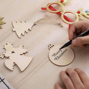 Gray Wooden Christmas Hanging Ornament for Tree DIY Craft Decoration 10pcs - Reindeer Christmas