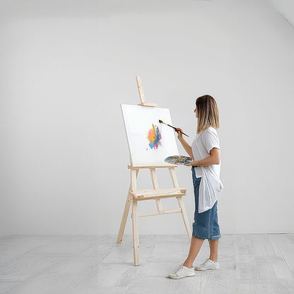 Light Gray Pine Wood A-Frame Artist Easel, 150cm Easels