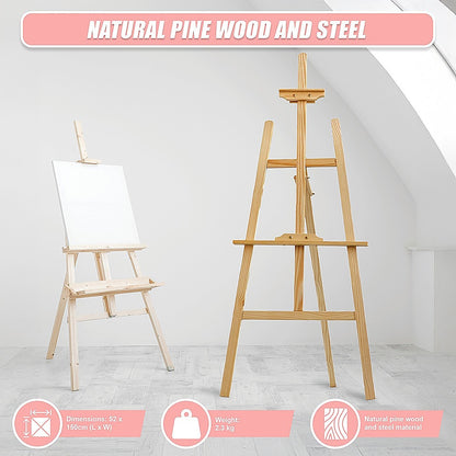 Lavender Pine Wood A-Frame Artist Easel, 150cm Easels