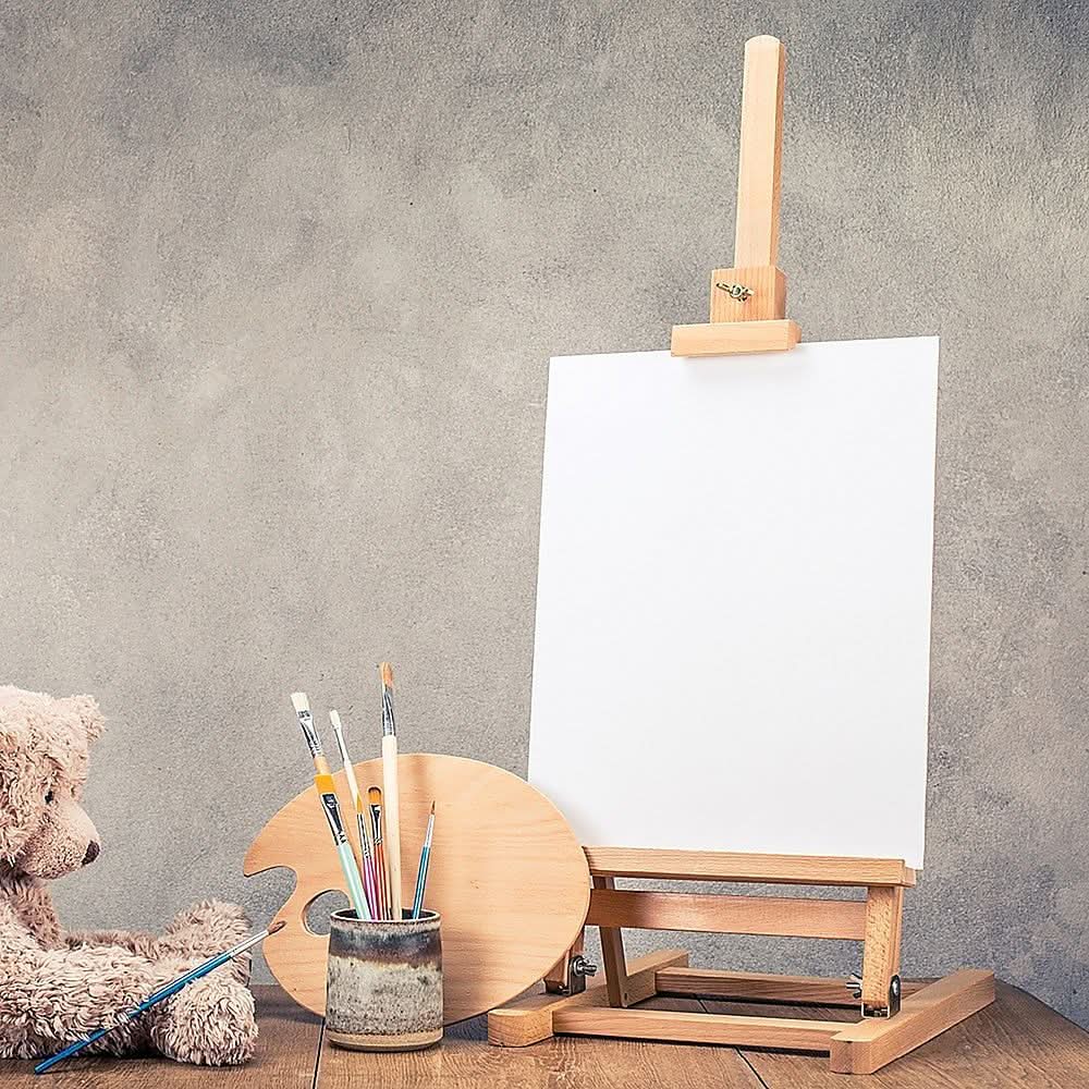 White Smoke Tabletop H Frame Wooden Studio Easel Easels