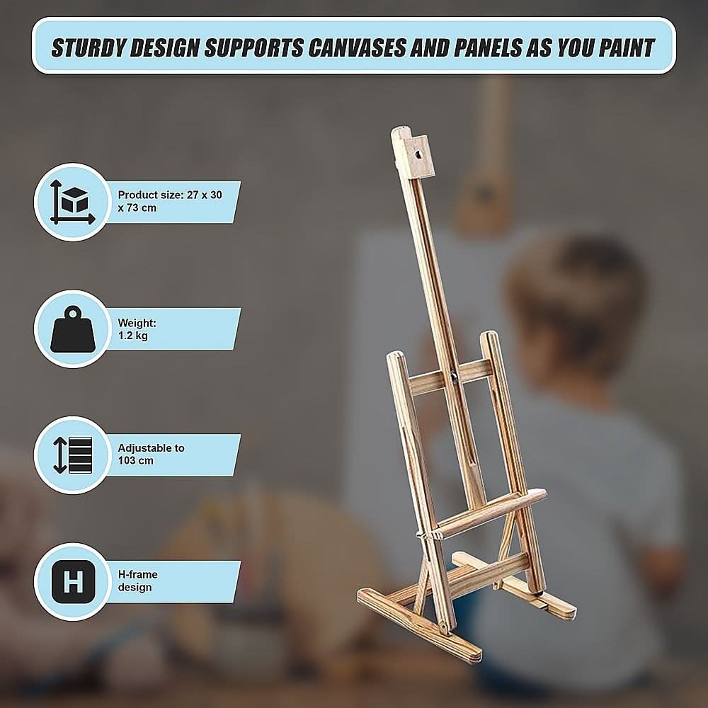 Dim Gray Tabletop H Frame Wooden Studio Easel Easels