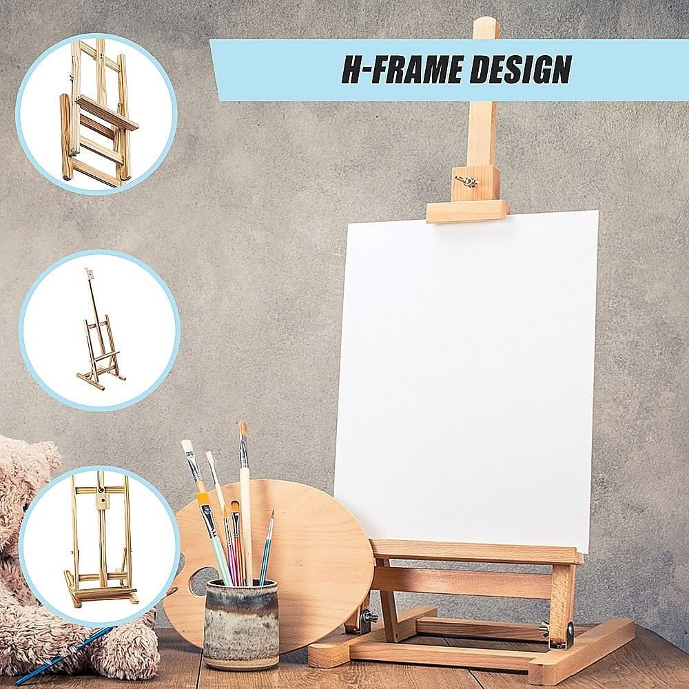 White Smoke Tabletop H Frame Wooden Studio Easel Easels