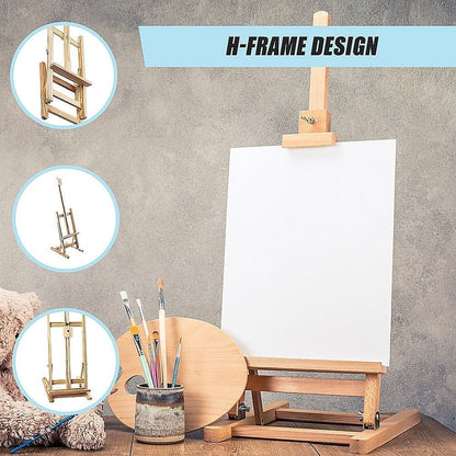White Smoke Tabletop H Frame Wooden Studio Easel Easels