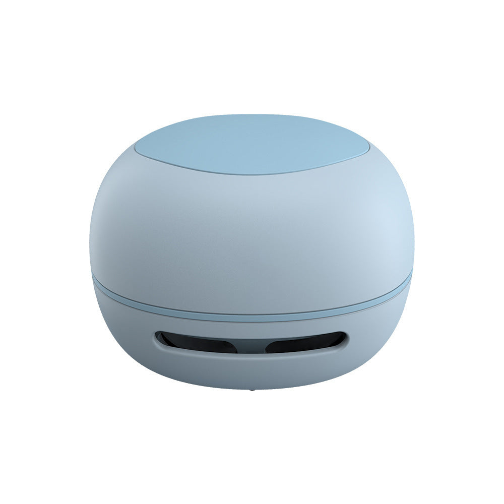 White Smoke Blue Cordless Tabletop Crumb Sweeper - USB Rechargeable Mini Vacuum for Desk
