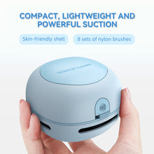 White Smoke Blue Cordless Tabletop Crumb Sweeper - USB Rechargeable Mini Vacuum for Desk