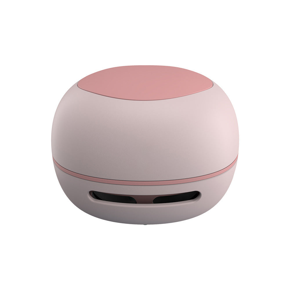 White Smoke Pink Cordless Tabletop Crumb Sweeper - USB Rechargeable Mini Vacuum for Desk