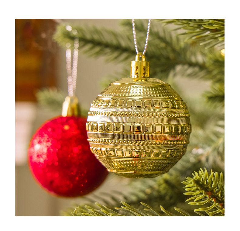 Dark Khaki Red and Gold 50-Piece Assorted Christmas Bauble Set – Shatterproof Ornaments with Mixed Finishes for Holiday Tree Decor Xmas