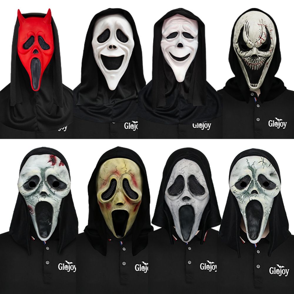 Scream Ghost Face Mask - Halloween Cosplay Latex Hood Mask for Horror Parties, Masquerades and Haunted Houses (Style 13)