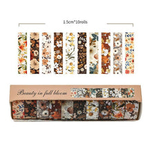 White Smoke 10-Roll Floral Washi Tape Set (Style 5) - 15 mm x 2 m Decorative Flower Pattern Craft Tape for Journaling, Scrapbooking, Planner Decoration and DIY Projects Commercial > Commercial Others > Office Supplies