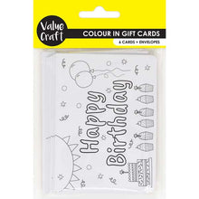 Lavender Party DIY Colour in Gift Cards with Envelopes, Happy Birthday Theme, 6pk Party