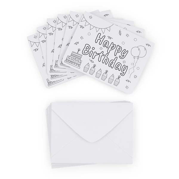 Lavender Party DIY Colour in Gift Cards with Envelopes, Happy Birthday Theme, 6pk Party