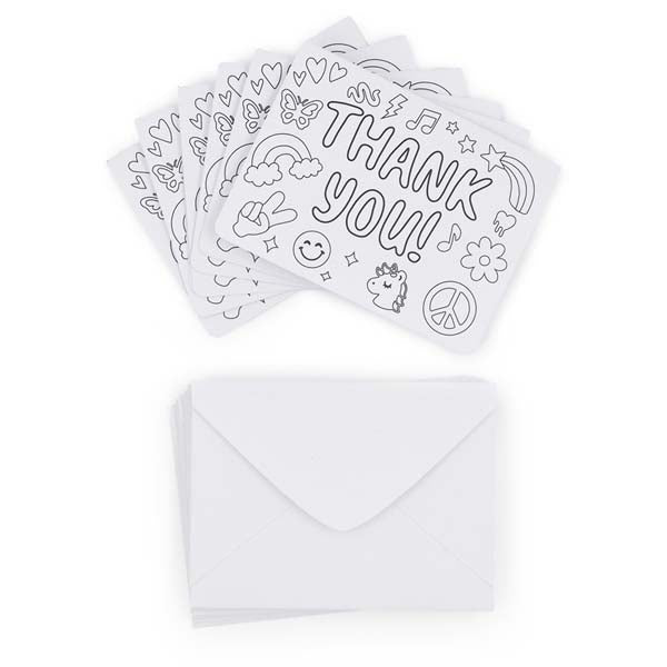 Lavender Party DIY Colour in Gift Cards with Envelopes, Thank You Theme, 6pk Party