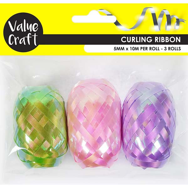 Lavender Curling Ribbon, Pastel Solid Mix, 10m/ roll, 3pk Party