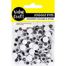 Yellow Joggle Eyes, Round, Assorted sizes, 200pk Kids Craft Basics