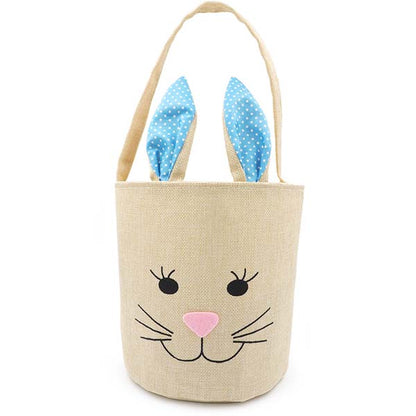 White Smoke Easter Hession Basket, Blue Bunny, 20x18cm, 1pk Easter
