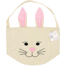 White Smoke Easter Hession Basket, Pink Bunny, 20x18cm, 1pk Easter