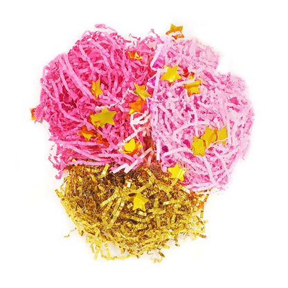 White Smoke Easter Basket Filling, Pink/ Gold/ Stars, 36g Easter