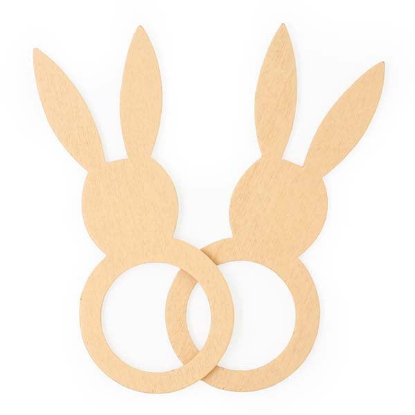 White Smoke Easter Wooden Bunny Ring, 122cm, 6pk Easter