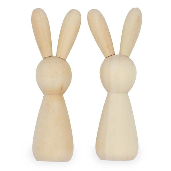 White Smoke Easter 3D Wood Bunnies, 8.8cm x 2cm, 2pk Easter