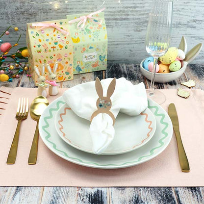 Antique White Easter 3D Wood Bunnies, 8.8cm x 2cm, 2pk Easter