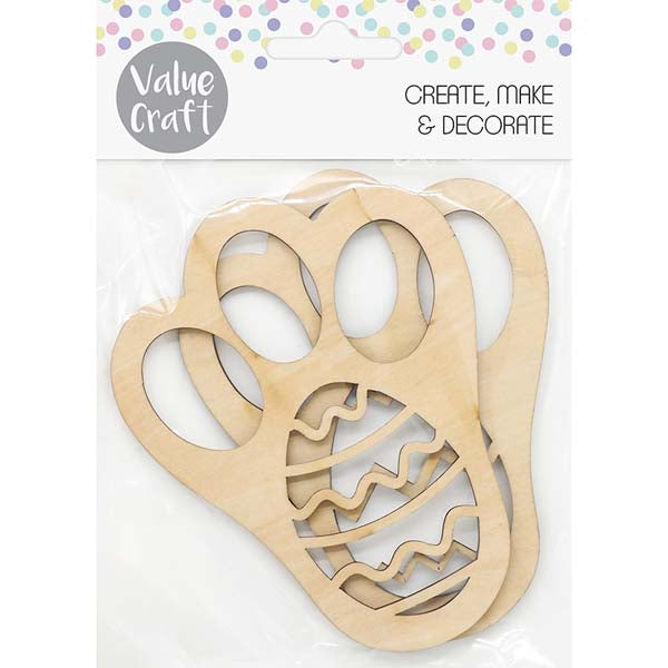 White Smoke Easter Wooden Bunny Feet, 11.5cm x 15cm, 2pk Easter