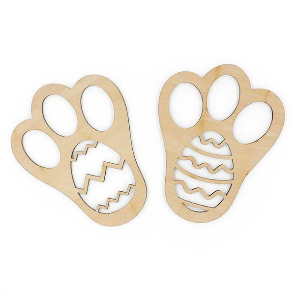 White Smoke Easter Wooden Bunny Feet, 11.5cm x 15cm, 2pk Easter