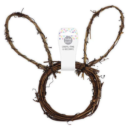 White Smoke Easter DIY Bunny Head Wooden Wreath, 14cm, 1pk Easter