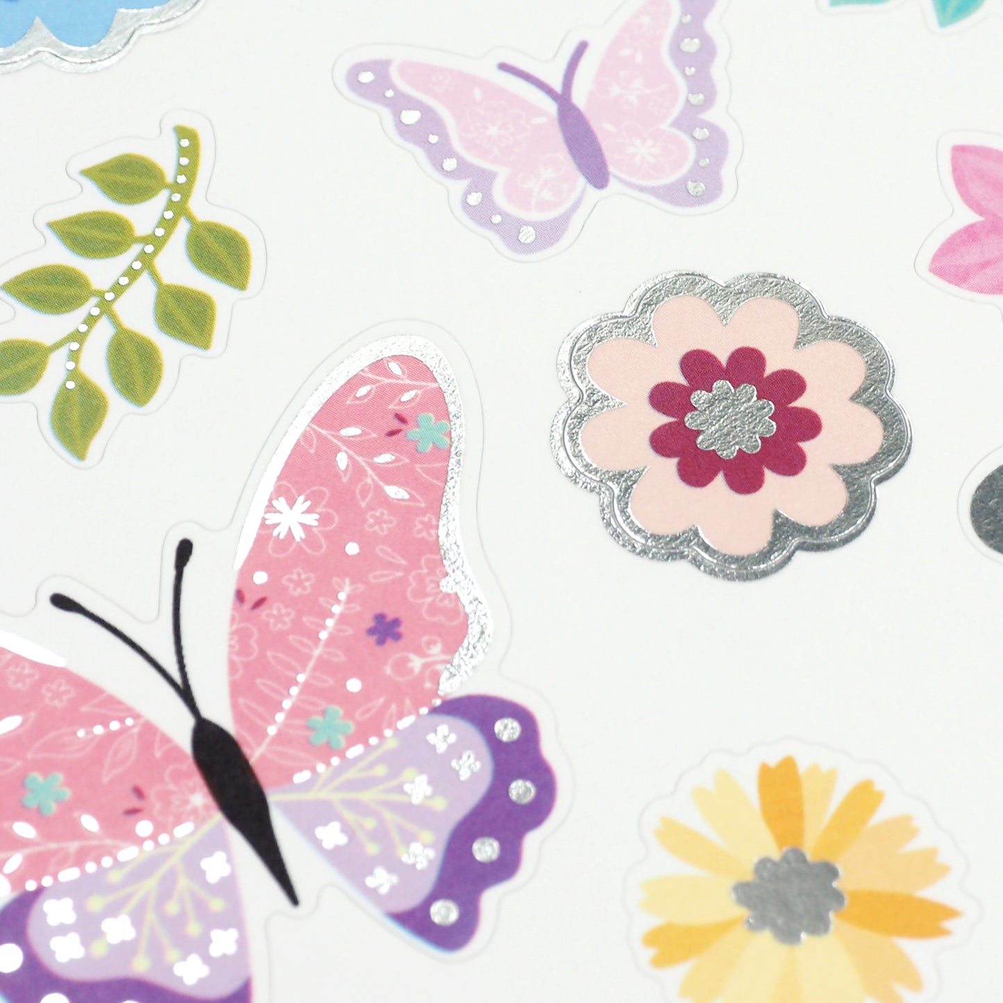 White Smoke Stickers Foil, Butterflies 1Sh Paper Craft