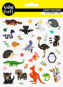 White Smoke Stickers Foil, Australian Animals, 1 Sheet Paper Craft