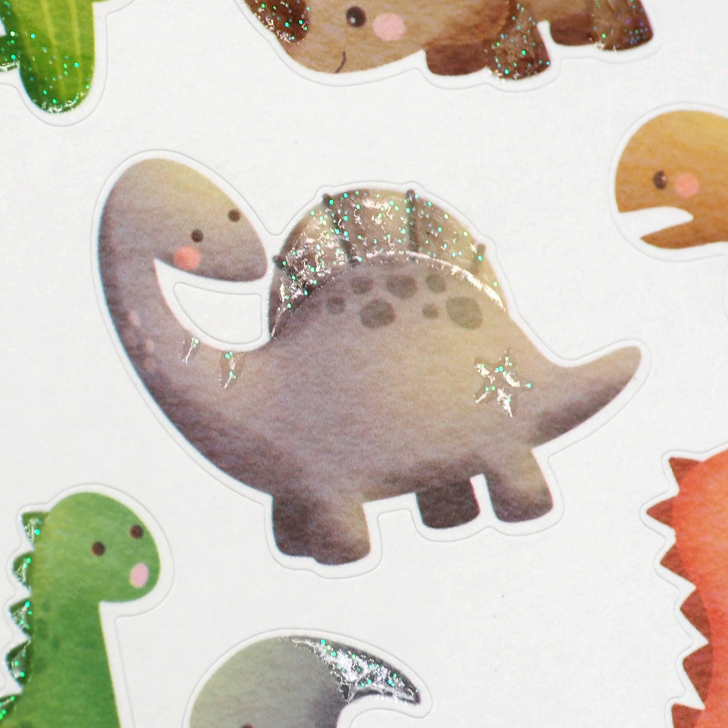Lavender Stickers Glitter Dinosaurs 1Sh Paper Craft