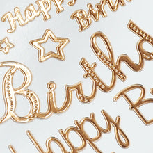 Lavender Stickers Happy Birthday Rose Gold 1Sh Paper Craft