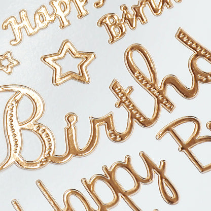 Lavender Stickers Happy Birthday Rose Gold 1Sh Paper Craft