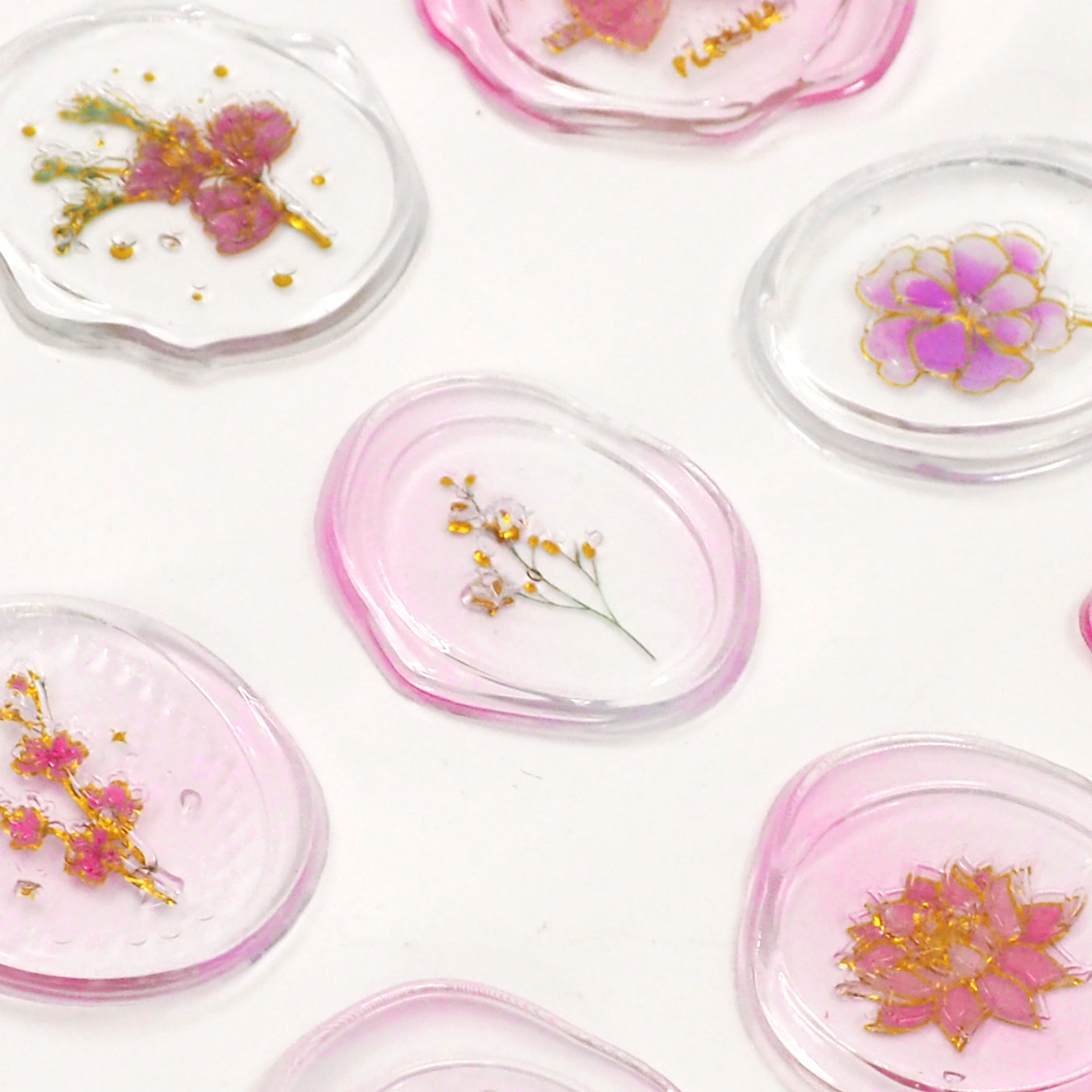 White Smoke Stickers Epoxy, Seals Pink 1Sh Paper Craft
