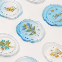 Lavender Stickers Epoxy Seals Blue 1Sh Paper Craft