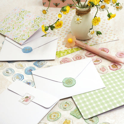 White Smoke Stickers Epoxy Seals Blue 1Sh Paper Craft