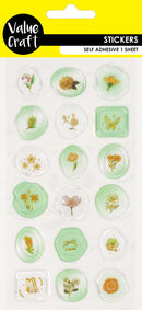 Antique White Stickers Epoxy Seals Mint 1Sh Paper Craft