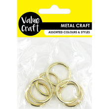 White Smoke Rings 25mm Metal Gold 6Pc Metal Craft