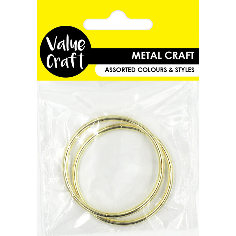 Lavender Rings 50Mm Metal Gold 2Pc Metal Craft