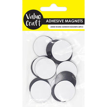 White Smoke Magnets Adhesive Round 25Mm 20Pcs Craft Basics