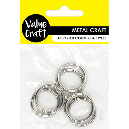 White Smoke Rings 25mm Metal Silver 6Pc Metal Craft