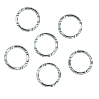 White Smoke Rings 25mm Metal Silver 6Pc Metal Craft