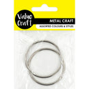 White Smoke Rings 50Mm Metal Silver 2Pc Metal Craft