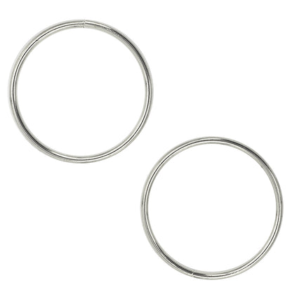 White Smoke Rings 50Mm Metal Silver 2Pc Metal Craft